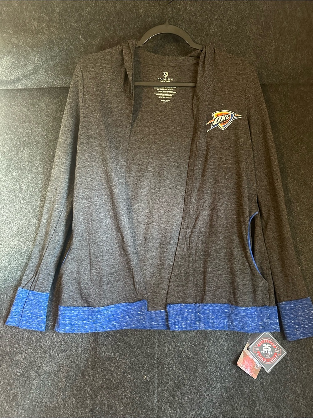 Colosseum Oklahoma City Thunder OKC Hoodie Cardigan Jacket Womens Size Small
